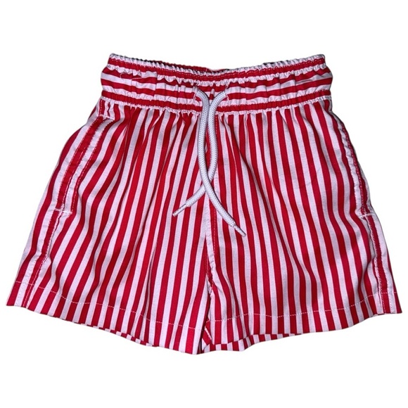 Dondolo Other - Dondolo Baby Boys Red White Stripe Swim Trunks 18M Lined Drawstring Patriotic